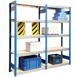 PROREGAL Weitspannregal FALKE | Medium-Duty | Grundregal | HxBxT 250x128x30cm | 6 Ebenen | Fachlast 250kg | Feuerrot Image