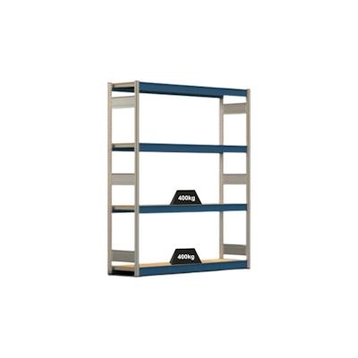 PROREGAL Weitspannregal ELCH Stecksystem T-Profil | Grundregal | HxBxT 200x175x40cm | 4 Ebenen | Spanplatten-Fachboden | Fachlast 400kg | Enzianblau Image