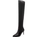Seborluys Women Stiletto Thigh High Boots Pointed Toe Over The Knee Pull on Long Fashion Dress Boot(Black,UK Size 8)