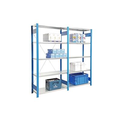 PROREGAL Fachbodenregal FALKE | Light-Duty | Grundregal | HxBxT 250x128x60cm | 6 Ebenen | Fachlast 150kg | Einseitig nutzbar | Rahmen Enzianblau Image