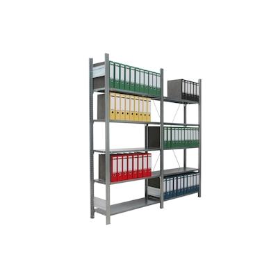 PROREGAL Aktenregal FALKE Stecksystem für Standard-Ordner | Grundregal | HxBxT 200x128x60cm | 5 Ordnerebenen | Fachlast 80kg | Einseitig nutzbar Image