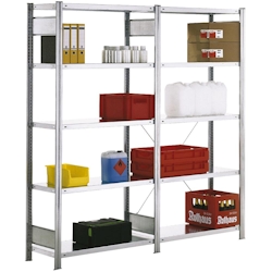 PROREGAL Fachbodenregal FALKE | Light-Duty | Grundregal | HxBxT 250x87x40cm | 6 Ebenen | Fachlast 150kg | Einseitig nutzbar | Verzinkt Image