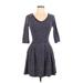 Dorothy Perkins Casual Dress - Mini Scoop Neck 3/4 sleeves: Blue Dresses - Women's Size 10