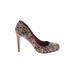 Jessica Simpson Heels: Slip On Stilleto Feminine Pink Floral Shoes - Women's Size 8 1/2 - Round Toe