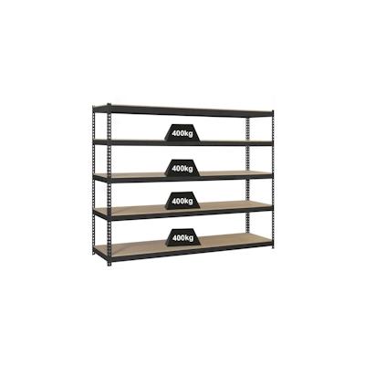 Proregal Schwerlastregal EXTREM WOOD YETI FIVE | HxBxT 300x150x60cm | Fachlast 400kg | Anthrazit Image