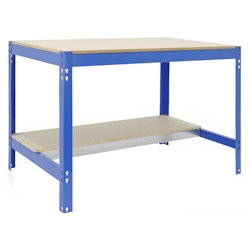 PROREGAL Werkbank BUFFALO | HxBxT 84x90x76cm | Traglast 400kg | Blau | Werktisch Arbeitstisch Arbeitsbank Image
