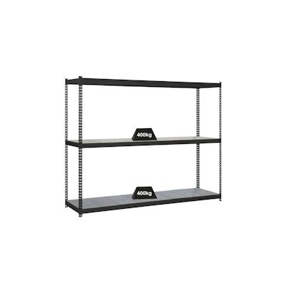 PROREGAL Schwerlastregal METAL BEAST THREE | HxBxT 200x240x75cm | Fachlast 400kg | Anthrazit | Regal Standregal Werkstattregal Lagerregal Kellerregal Image