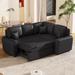 87.4"Sectional Sleeper Sofa with USB Charging Port and Plug Outlet,Pull-Out Sofa Bed with 3 Pillows, L-Shape Chaise