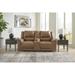 Signature Design by Ashley Trasimeno Caramel Power Reclining Loveseat with Console - 79" W x 40" D x 42" H