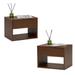 Traditional Walnut Wall Mounted Bedside Table, One Piece and Two Sets, Each with A Drawer and Storage Compartment