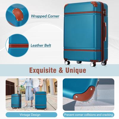 Storage Trunks Hardside Luggage w/ Spinner Wheels Trolley Case, Blue