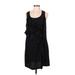 Banana Republic Casual Dress - Mini Scoop Neck Sleeveless: Black Print Dresses - Women's Size Medium