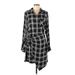 Sanctuary Casual Dress - Shirtdress: Black Plaid Dresses - Women's Size Large