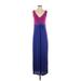 Boden Cocktail Dress - Formal V Neck Sleeveless: Purple Print Dresses - Women's Size 4