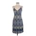 Silence and Noise Casual Dress - Slip dress: Blue Grid Dresses - Women's Size Small