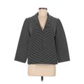 Lafayette 148 New York Blazer Jacket: Short Black Print Jackets & Outerwear - Women's Size Medium