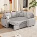 87.4"Sectional Sleeper Sofa with USB Charging Port and Plug Outlet,Pull-Out Sofa Bed with 3 Pillows, L-Shape Chaise