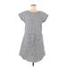 Old Navy Casual Dress - Mini Crew Neck Short sleeves: Gray Print Dresses - Women's Size Medium