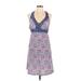 Gerry Casual Dress: Blue Print Dresses - Women's Size Large