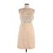 Postmark from Anthropologie Casual Dress - A-Line Scoop Neck Sleeveless: Tan Print Dresses - Women's Size 00
