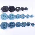 Tissu Denim Bleu à Fleurs pour Vêtements Chapeaux Robe Décoration Faite à la Main Coiffure
