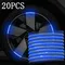 20 pièces bandes réfléchissantes colorées voiture Moto moyeu de roue autocollants voiture style autocollant Auto Moto décor décalcomanies accessoires