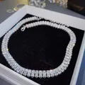 Coréen brillant Zircon charme collier femme blanc luxe Collier Collier fille cou bijoux accessoires