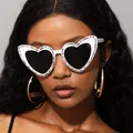 Lunettes de soleil en forme de cœur pour femmes lunettes de soleil Y2K lunettes classiques pour