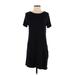 Charming Charlie Casual Dress - Shift: Black Solid Dresses - Women's Size Small