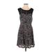 Betsey Johnson Casual Dress - A-Line: Black Print Dresses - New - Women's Size 8
