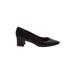 AQUATALIA Heels: Pumps Chunky Heel Work Black Solid Shoes - Women's Size 6 - Pointed Toe