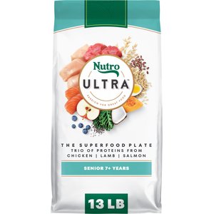Nutro Ultra Senior High Protein Trio of Proteins Chicken, Lamb & Salmon Dry Dog Food, 13-lb bag