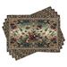 Ambesonne Oriental Floral Table Runner & Placemats Placemat 4 pcs + Runner 16"x72" Green Ruby Tan in Brown/Green/Red | 90 W x 12 D in | Wayfair