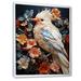Design Art Bird Feathery Symphony I - Bird Canvas Print Metal in Blue/Pink/White | 32 H x 24 W x 1 D in | Wayfair FL107075-24-32-WH