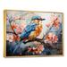 Design Art Geometric Birds In Cubist Skies IV - Bird Canvas Prints Metal in Blue/Orange | 16 H x 32 W x 1 D in | Wayfair FL107080-32-16-GD