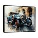 Design Art A Watercolor Capturing A Vintage Car - Car Vintage Wall Art Prints Plastic in Blue/Brown/White | 34 H x 44 W x 1.5 D in | Wayfair