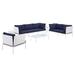 Modway Harmony 8 Piece Sofa Seating Group w/ Sunbrella Cushions Metal in Blue | Outdoor Furniture | Wayfair 665924531957