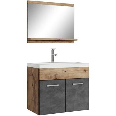 Badezimmer Badmöbel-Set Montreal 02 60cm Waschbecken Kastanien e Image