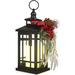 ToccoLeggero Metal Christmas Decorative Candle Lantern w/ Led Light, Plaid Ribbon | 13.54 H x 7.16 W x 6.73 D in | Wayfair WFY - AM - B0CGD-FGG2G