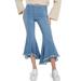 Sofia 1981 Frayed Ankle Flare Jeans