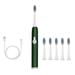 Chiccall Electric Toothbrush for Adults Electric Toothbrush with 6 Brush Heads & 5 Cleaning Modes Upgraded Travel Toothbrush Longer Life Faster Charging Green