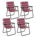 Costway 4 Pieces Folding Beach Chair Camping Lawn Webbing Chair-Red