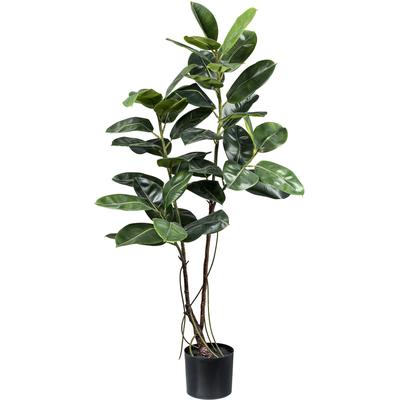 Kunstbaum CREATIV GREEN "Ficus elastica", grün, H:150cm, Kunstpflanzen, mit Luftwurzeln Image