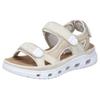 Sandale RIEKER SPORT, Damen, Gr. 41, beige (creme), Lederimitat, Textil, sportlich, Schuhe, Sommerschuh, Sandalette, Plateauabsatz, mit Klettriemchen