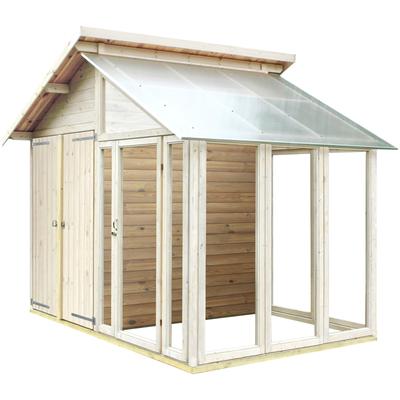 Gartenhaus PLUS Gartenhäuser beige (natur) Abstellraum Gewächshaus 6,6 m², praktisch, unbehandeltes Holz