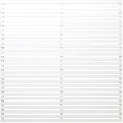 Sichtschutzelement PLUS "Tokyo", weiß, H:180cm L:180cm, Stahl, Massivholz, Zaunelemente, Höhe: 180 cm, Gesamtlänge: 5,76 bis 13,32 m, zum Einbetonieren Image