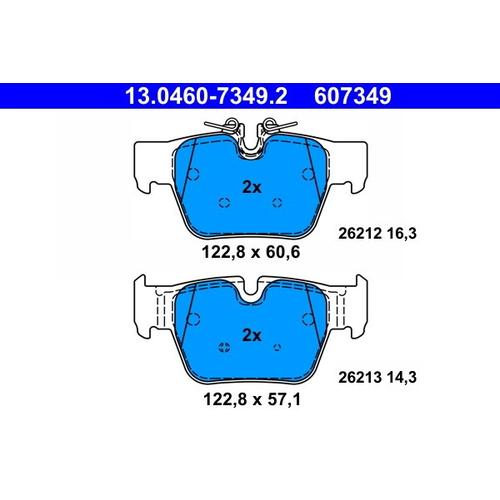 ATE Bremsbelagsatz, Scheibenbremse hinten rechts links für MINI BMW 34206885600 13.0460-7349.2