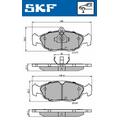 SKF Bremsbelagsatz, Scheibenbremse Vorne Rechts Links für OPEL Corsa A 1.0 1.2 S 1.4 1.5 D TD i Si 1.6 GSI Vectra Cat 1.8 1.7 Astra F TDS B 16V