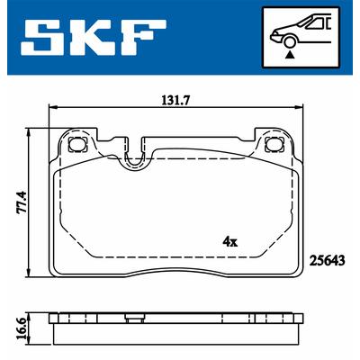 SKF Bremsbelagsatz, Scheibenbremse vorne rechts links für AUDI PORSCHE 8R0698151T 8R0698151B 8R0698151J VKBP 80225