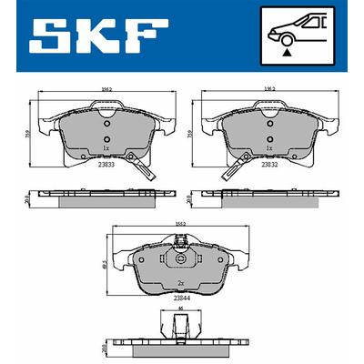 SKF Bremsbelagsatz, Scheibenbremse vorne rechts links mit Zubehör für VAUXHALL OPEL CHEVROLET 09192157 93176115 19319257